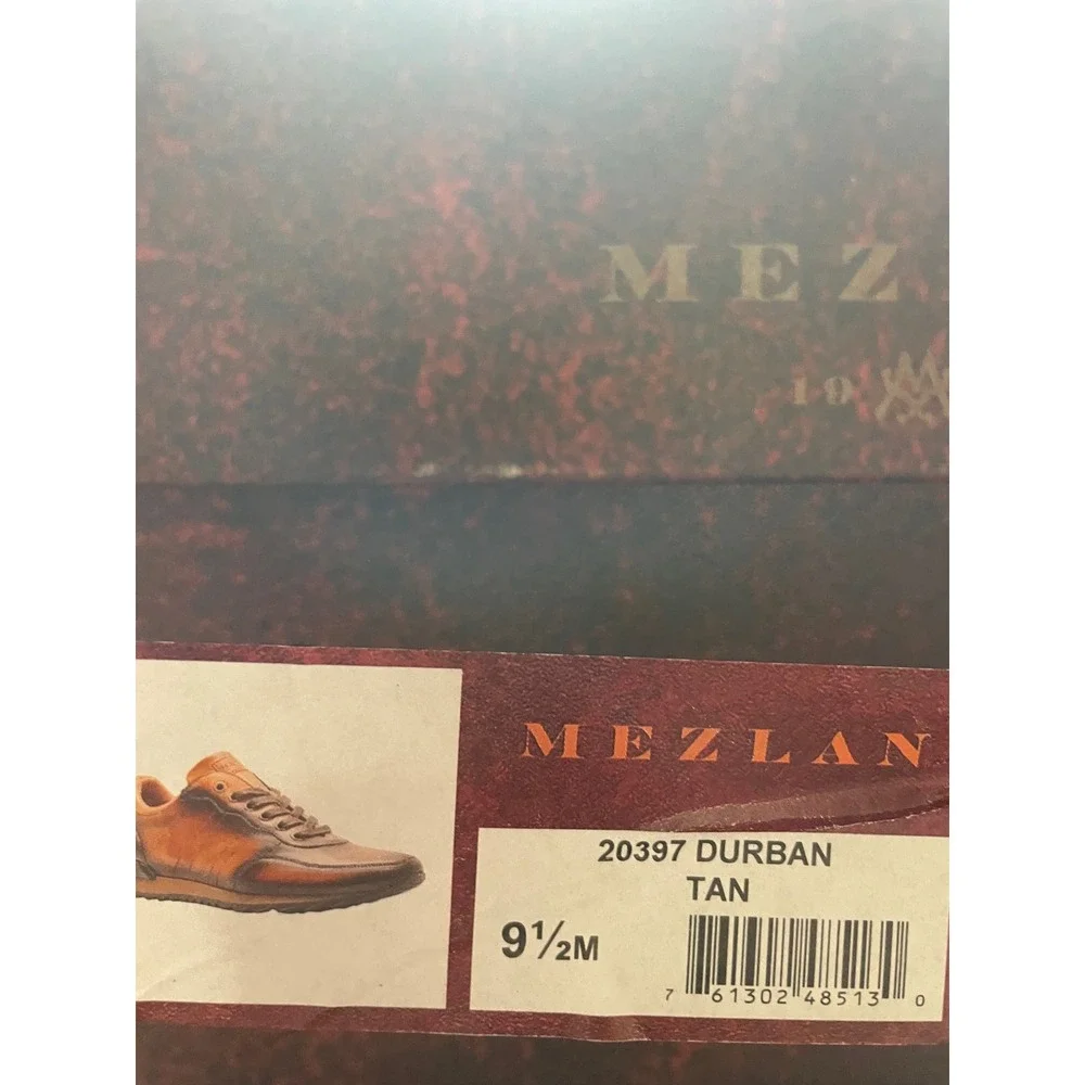 Mezlan Durban Tan‎ Leather Luxury Sneakers Made in Spain 20397 Mens 9.5M